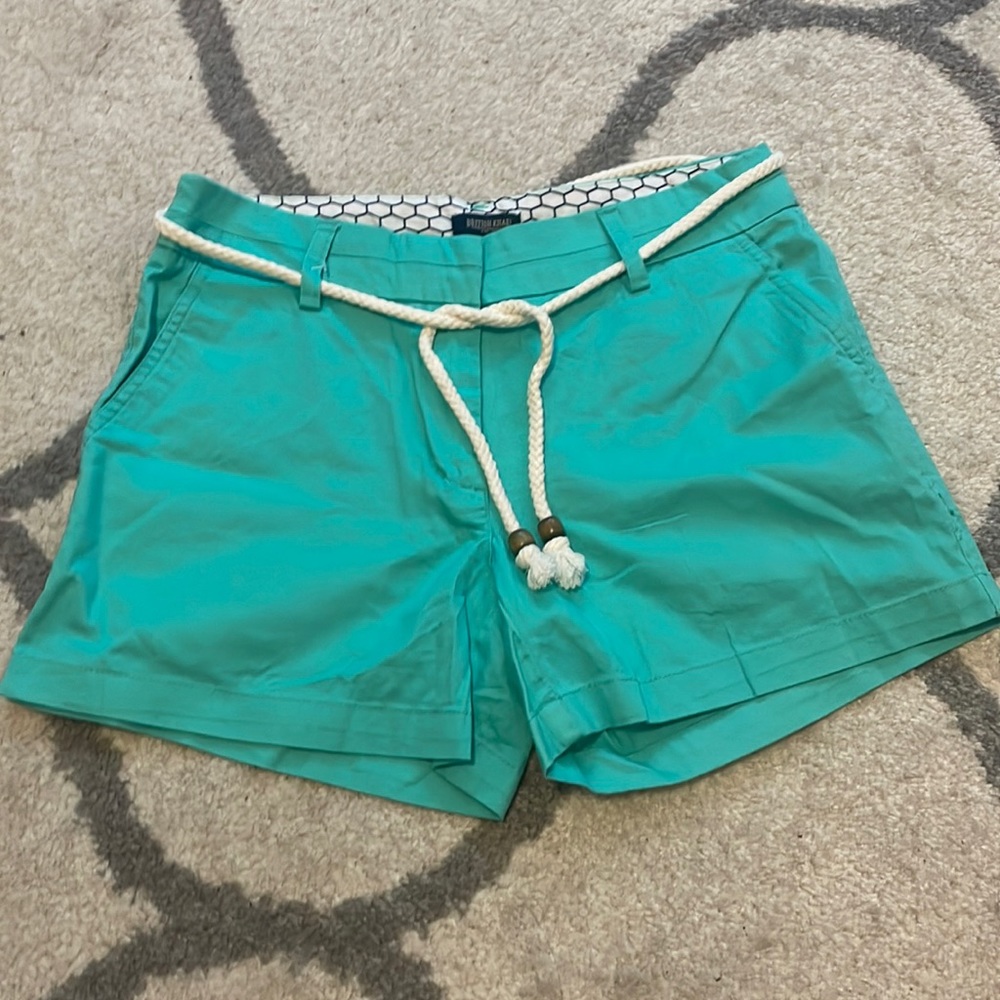 British Khaki Aqua/sea green nautical shorts